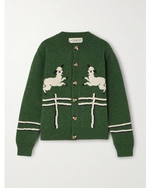 S.S.Daley Cyril Cardigan Aus Wolle Mit Intarsienmotiv - Grün