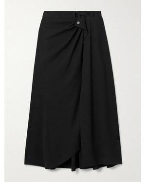 Balenciaga Midirock Aus Crêpe Mit Wickeleffekt - Schwarz
