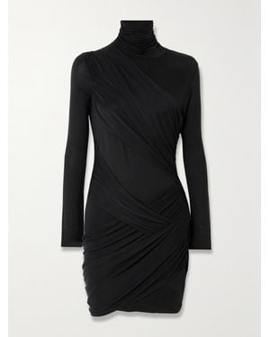 GAUGE81 Kores Draped Stretch-Jersey Turtleneck Mini Dress - Black