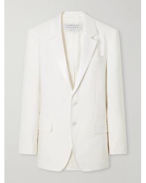 Gabriela Hearst Ivy Wool-Woven Blazer - White