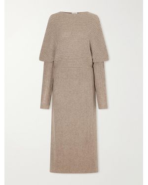 Ruohan Lomma Ribbed Yak, Cashmere And Wool-Blend Maxi Dress - Natural
