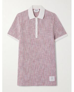 Thom Browne Minikleid Aus Gestreiftem Tweed Aus Einer Baumwollmischung - Pink