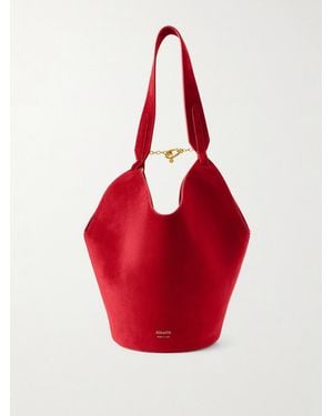 KHAITE Lotus Mini Suede Tote - Red