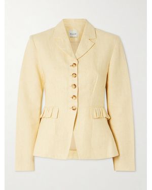 Posse Matilda Ruffled Linen Blazer - Natural