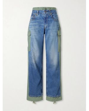 Junya Watanabe Levi's Ripstop-Trimmed Mid-Rise Straight-Leg Jeans - Blue