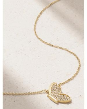 Sydney Evan Small Flying Butterfly 14-Karat Diamond Necklace - Natural