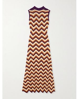 Escvdo Amazonas Scalloped Crocheted Cotton Maxi Dress - White