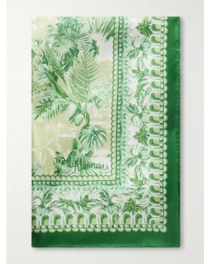 ALÉMAIS Sara Printed Silk-Twill Scarf - Green