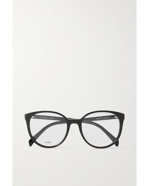 Celine Round-Frame Acetate Optical Glasses - White