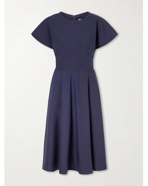 Rosie Assoulin Buttercup Pleated Cotton-Taffeta Midi Dress - Blue