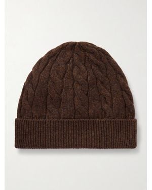 Loro Piana Cedar Cable-Knit Cashmere Beanie - Brown