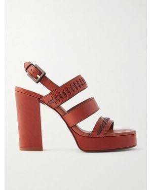 Zimmermann Alchemy Leather Platform Sandals - Red