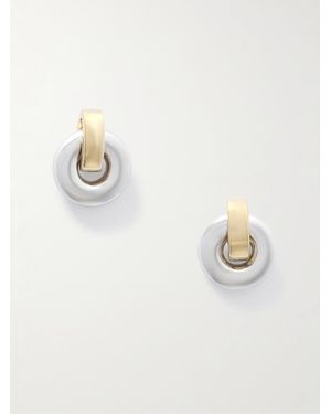 Laura Lombardi Piega Rhodium- And-Plated Recycled Earrings - White