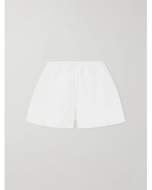 Loretta Caponi Rosita Cotton Shorts - White