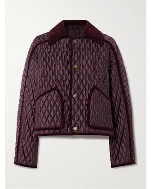 Burberry Mahogany Floriston Cropped Quilted Nylon Jacket - Purple