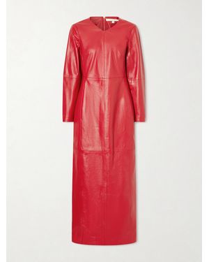 RÙADH The Adris Leather Maxi Dress - Red