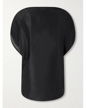 KHAITE Poppi Satin Blouse - Black