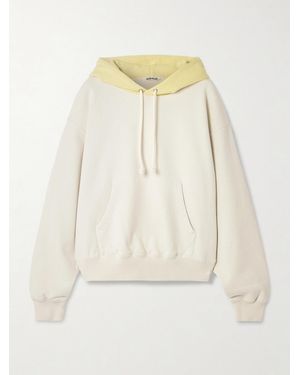 AURALEE Two-Tone Cotton-Jersey Hoodie - Natural