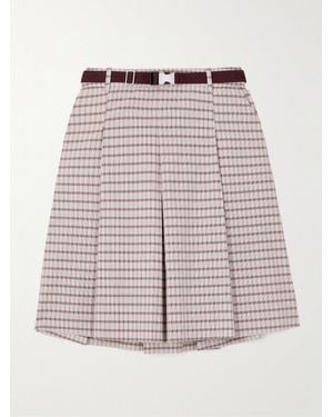 Tory Sport Midirock Aus Kariertem Twill Mit Falten Und Gürtel - Mehrfarbig