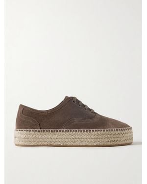 JW Anderson Suede Espadrille Platform Trainers - Brown