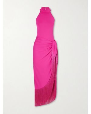 Taller Marmo Knossos Fringed Swimsuit And Pareo Set - Pink