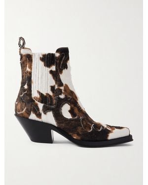 Gabriela Hearst Cassidy 90 Cow-Print Calf Hair Ankle Boots - Black