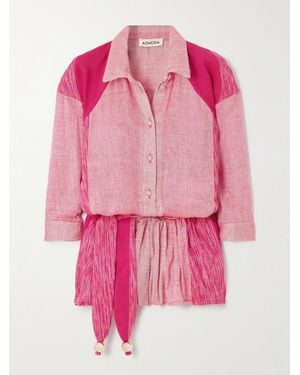 Admona Net Sustain Iman Belted Woven Playsuit - Pink