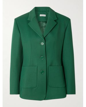 Loewe Wool-Blend Twill Blazer - Green