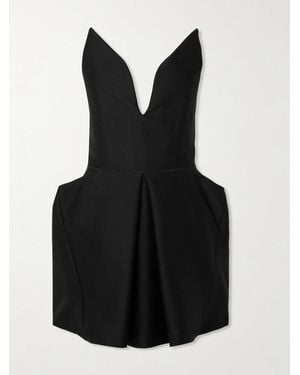 Maticevski Le Petite Strapless Pleated Wool And Silk-Blend Mini Dress - Black