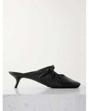 Loewe Pebble Embellished Cutout Leather Mules - White