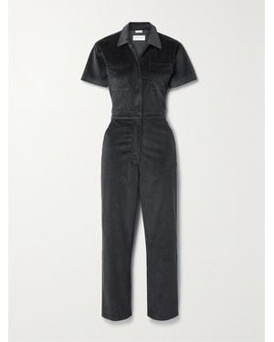 Rivet Utility Net Sustain Worker Cotton-Blend Corduroy Jumpsuit - Black