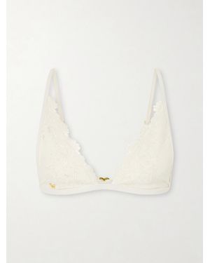 Kiki de Montparnasse Juliette Embroidered Bikini Top - Natural