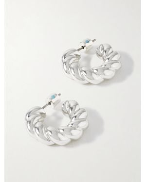 Roxanne Assoulin The Rope Chain-Tone Hoop Earrings - White