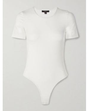 The Park Penny Stretch-Tencel Lyocell Thong Bodysuit - White