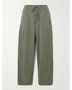 James Perse Cotton-Blend Tapered Trousers - Green