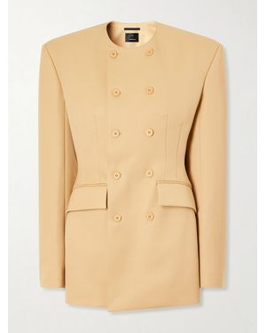 Wardrobe NYC Rhw Double-Breasted Twill Mini Dress - Natural