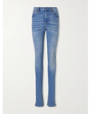 Gucci Split Mid-Rise Skinny-Leg Jeans - Blue