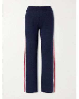 Fusalp Benada Striped Wool-Blend Straight-Leg Trousers - Blue