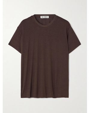 ÉTERNE Ribbed Jersey T-Shirt - Brown