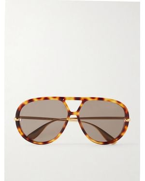 Bottega Veneta Drop Aviator-Style Tortoiseshell Acetate Sunglasses - Multicolour