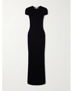 ÉTERNE Ribbed Jersey Maxi Dress - Black