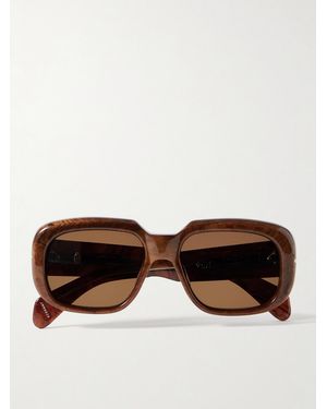 Jacques Marie Mage Kobo Square-Frame Acetate Sunglasses - Brown
