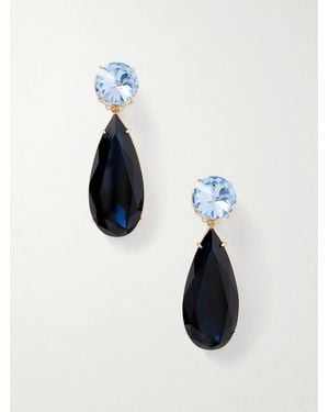 Carolina Herrera Tone Crystal Earrings - Blue