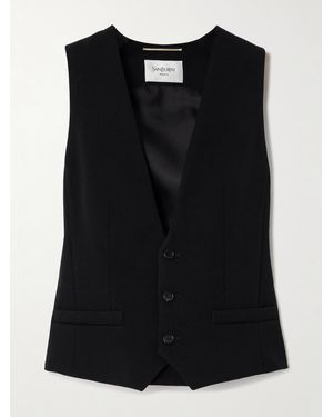 Saint Laurent Weste Aus Grain De Poudre Aus Wolle - Schwarz