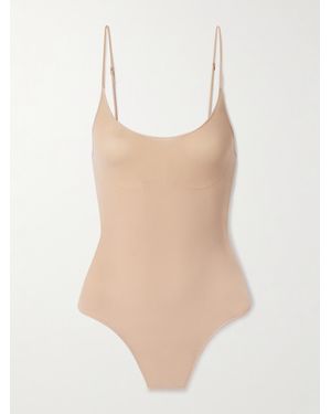 Skims Sheer Seamless Thong Bodysuit – Clay – String-Body - Weiß