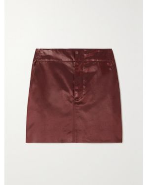 Gauchère Cotton-Blend Sateen Mini Skirt - Red