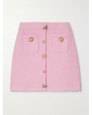 Self-Portrait Embellished Knitted Mini Skirt - Pink