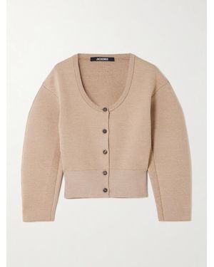 Jacquemus The Doppio Verkürzter Cardigan Aus Einer Merinowoll-Wollmischung - Natur