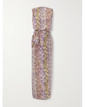 Cortana Maxi-Wickelkleid Aus Bedruckter Seide Zum Binden - Pink