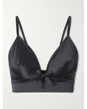 Eres Jean Bow-Detailed Satin Soft-Cup Tirangle Bra - Schwarz